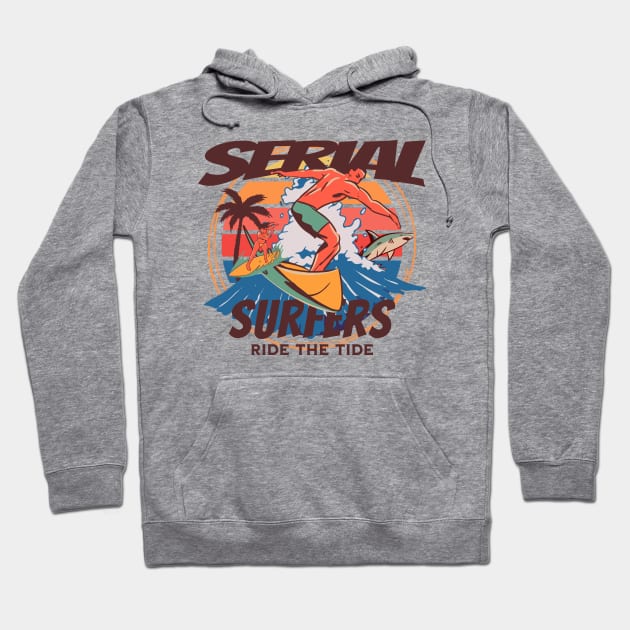 Serial Surfers vintage surf Hoodie by SpaceWiz95